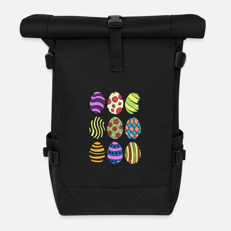 Ostereier - Rolltop Rucksack - Schwarz
