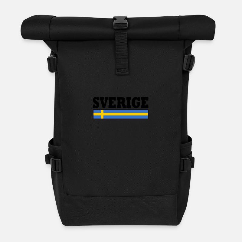 Schweden - Rolltop Rucksack - Schwarz