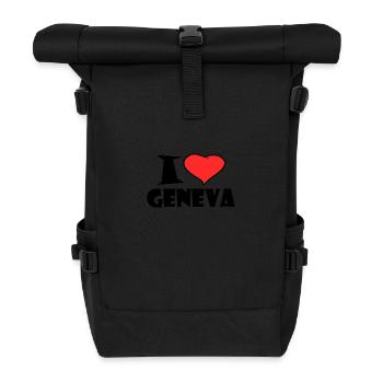 I love Geneva - Roll Top Backpack - black - Front