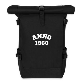 Anno 1960 Geburtstag Geburtsjahr - Rolltop Rucksack - Schwarz - Vorne