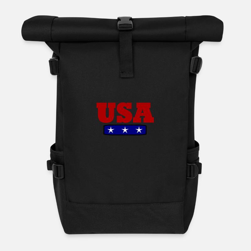 United States - Roll Top Backpack - black