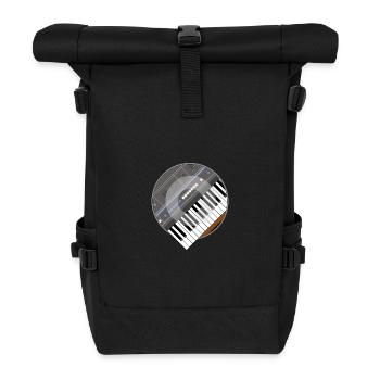 electro synth - Roll Top Backpack - black - Front