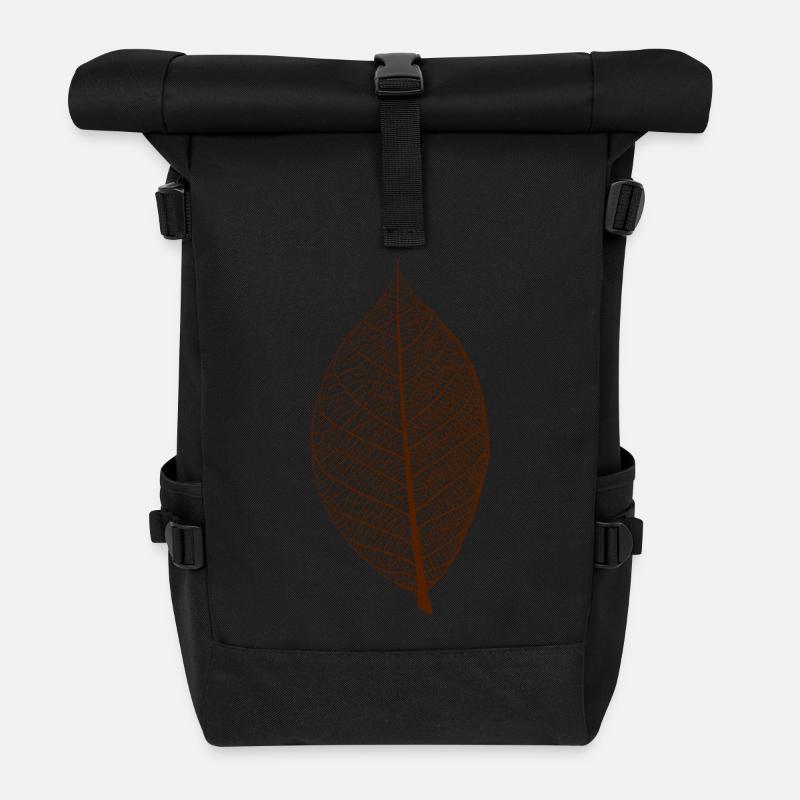 blatt laub leaf baum natur wildnis skelett wald - Rolltop Rucksack - Schwarz