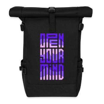 Neonblock-Gradient - Rolltop Rucksack - Schwarz - Vorne