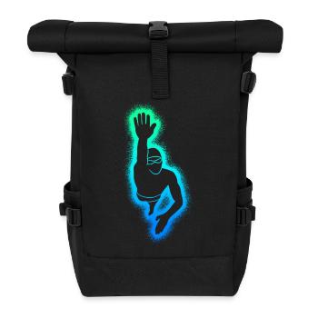 Schwimmen Schwimm Herren Schwimmer Jungen - Rolltop Rucksack - Schwarz - Vorne