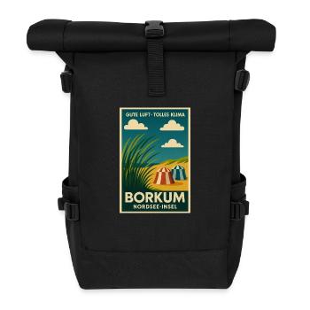 Borkum, bon air, climat agréable - Sac à dos roll top - noir - Devant