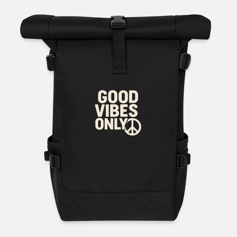 Nur gute Gefühle - Rolltop Rucksack - Schwarz