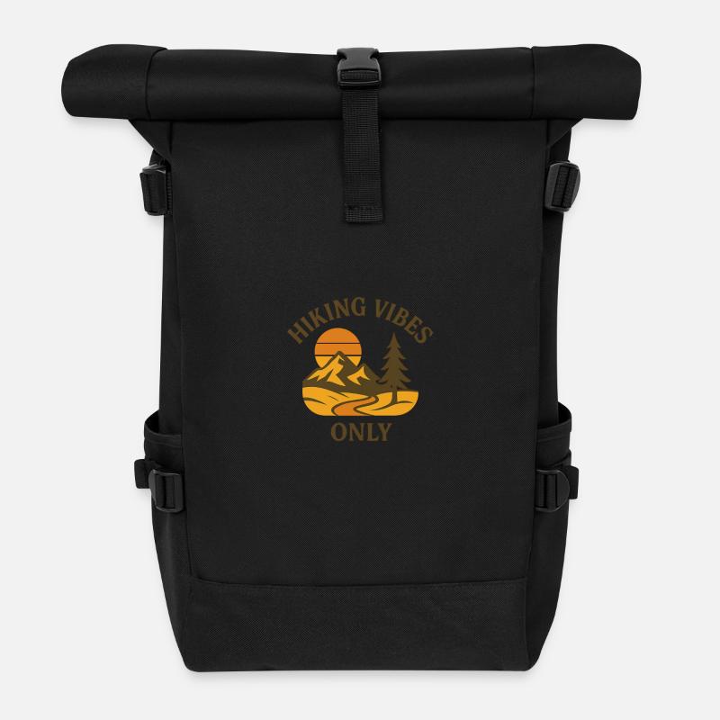 Hiking Vibes Only - Rolltop Rucksack - Schwarz