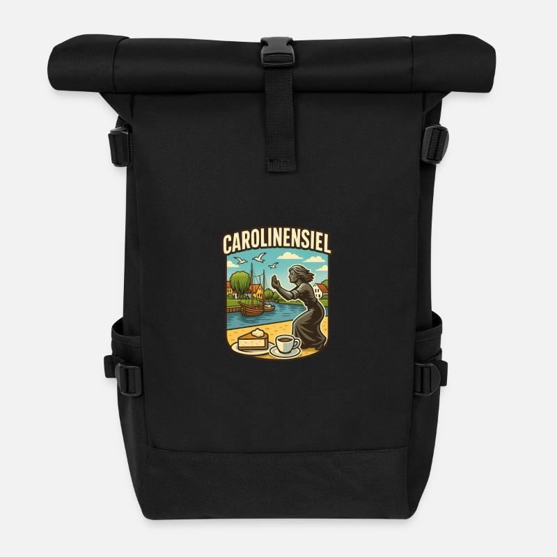 Carolinensiel - Rolltop Rucksack - Schwarz