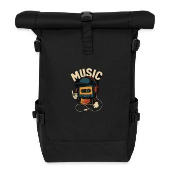 Musik - Rolltop Rucksack - Schwarz - Vorne