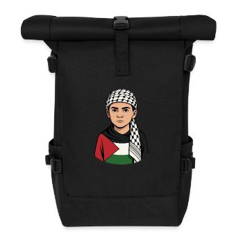 Standing Boy – Palästinensische Würde - Rolltop Rucksack - Schwarz - Vorne
