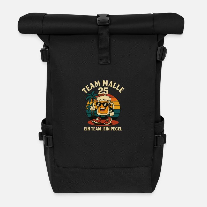 Team Malle - Rolltop Rucksack - Schwarz