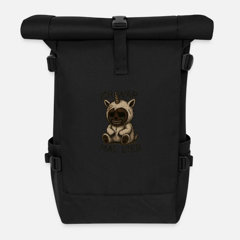 Ich war mal lieb - Rolltop Rucksack - Schwarz
