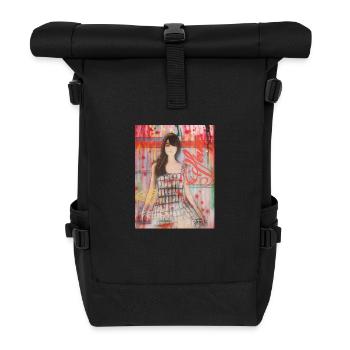Die Sängerin Françoise ist eine Ikone der Pop-Art - Rolltop Rucksack - Schwarz - Vorne