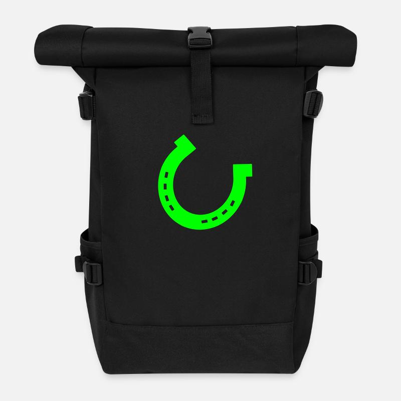 Fers à cheval, cheval - Sac à dos roll top - noir
