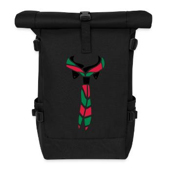 Pfadfinder Schal - Rolltop Rucksack - Schwarz - Vorne