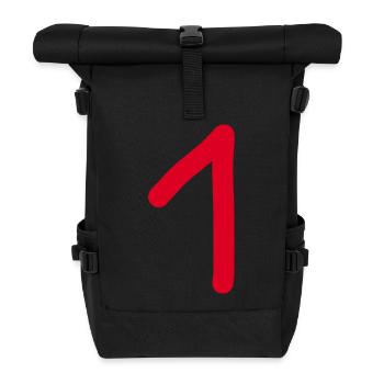1 Nummer eins Zahl rot Geburtstag - Rolltop Rucksack - Schwarz - Vorne