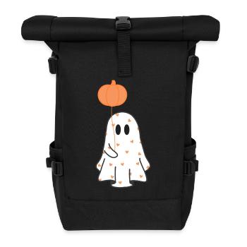 Cute Heart Ghost - Roll Top Backpack - black - Front