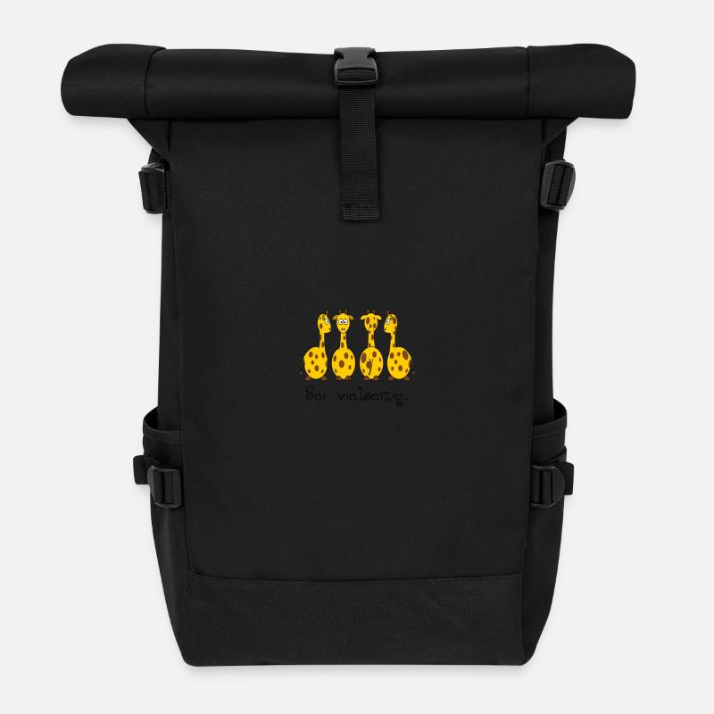 lustige giraffen - Rolltop Rucksack - Schwarz