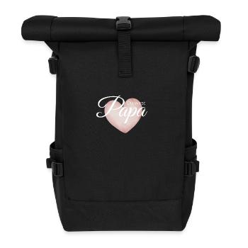 You're going to be a dad – heart design for announcement - Roll Top Backpack - black - Front
