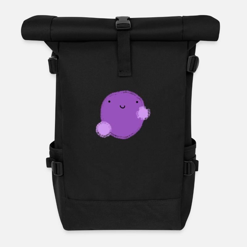 Figui (lila Kugel) - Rolltop Rucksack - Schwarz