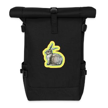 Motif lapin - Sac à dos roll top - noir - Devant