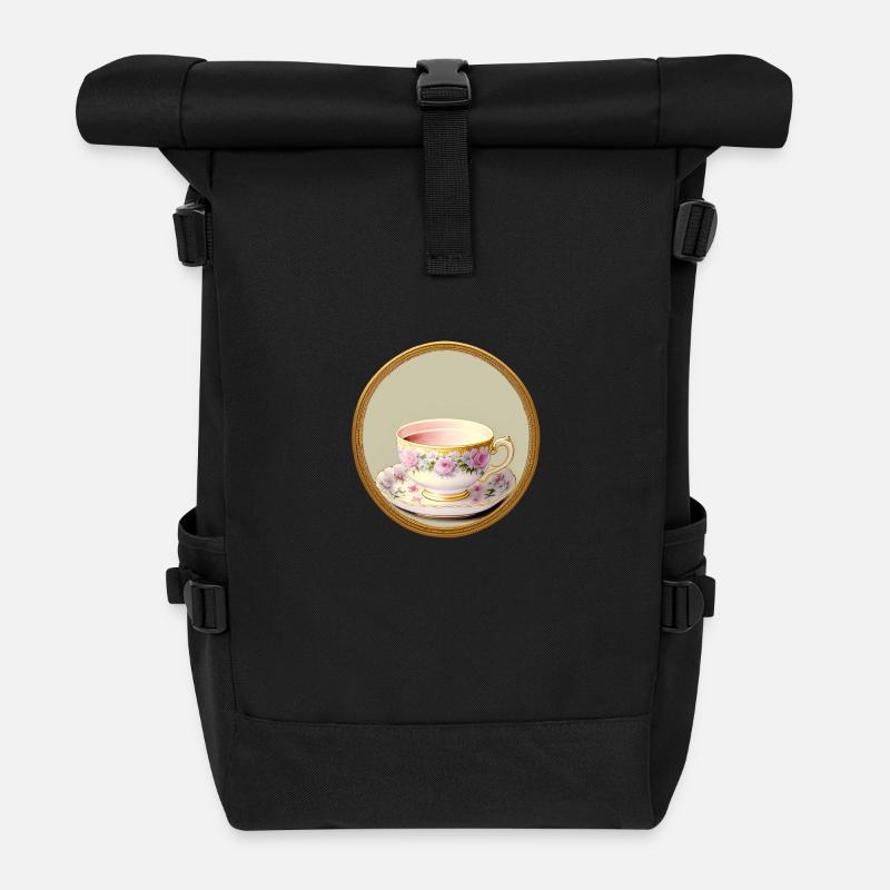 Eine Tasse Tee oder Kaffee? - Rolltop Rucksack - Schwarz