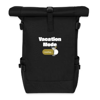 Vacation Mode On – Martini with loading bar (light) - Roll Top Backpack - black - Front
