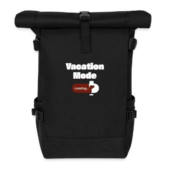 Vacation Mode On – Wine with Loading Bar (light) - Roll Top Backpack - black - Front