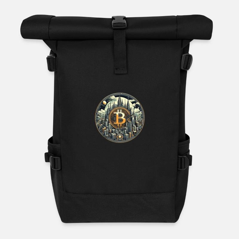 Bitcoin Metropolis - Rolltop Rucksack - Schwarz