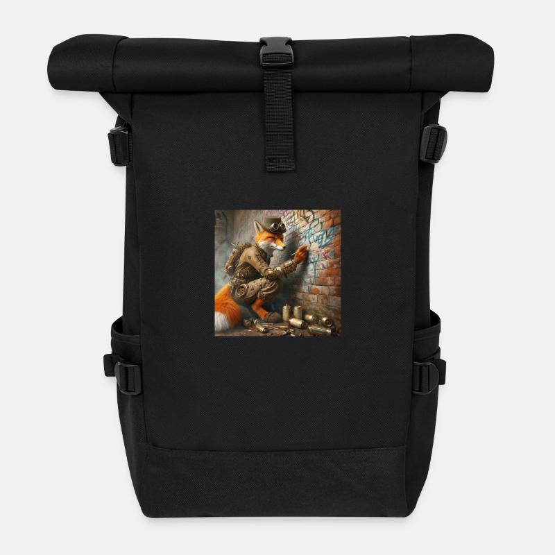 Foxxy Graffiti - Rolltop Rucksack - Schwarz
