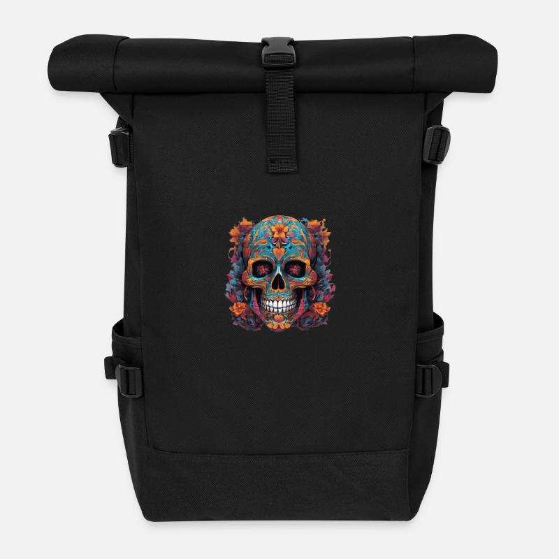 Toten Skull – Einzigartig auch im Alltag! - Rolltop Rucksack - Schwarz