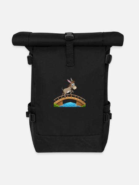 Eselsbrücke - Rolltop Rucksack - Schwarz