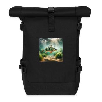 Fish, perch - Roll Top Backpack - black - Front