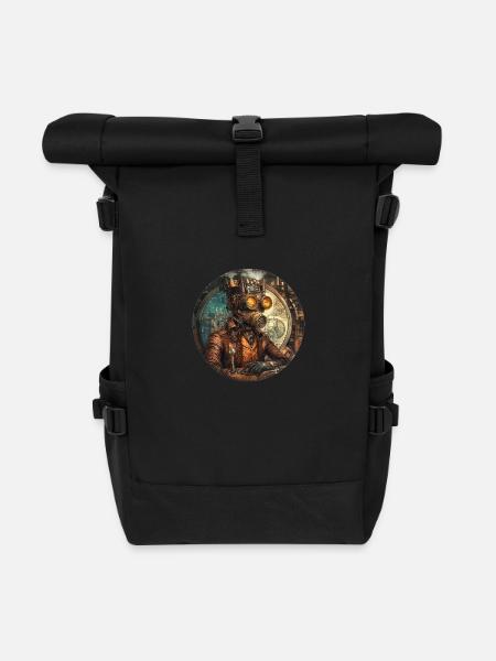 Steampunk technology: Retro meets future - Roll Top Backpack - black