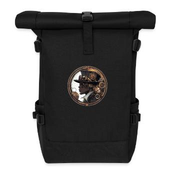 Esthétique steampunk : engrenages et visions - Sac à dos roll top - noir - Devant