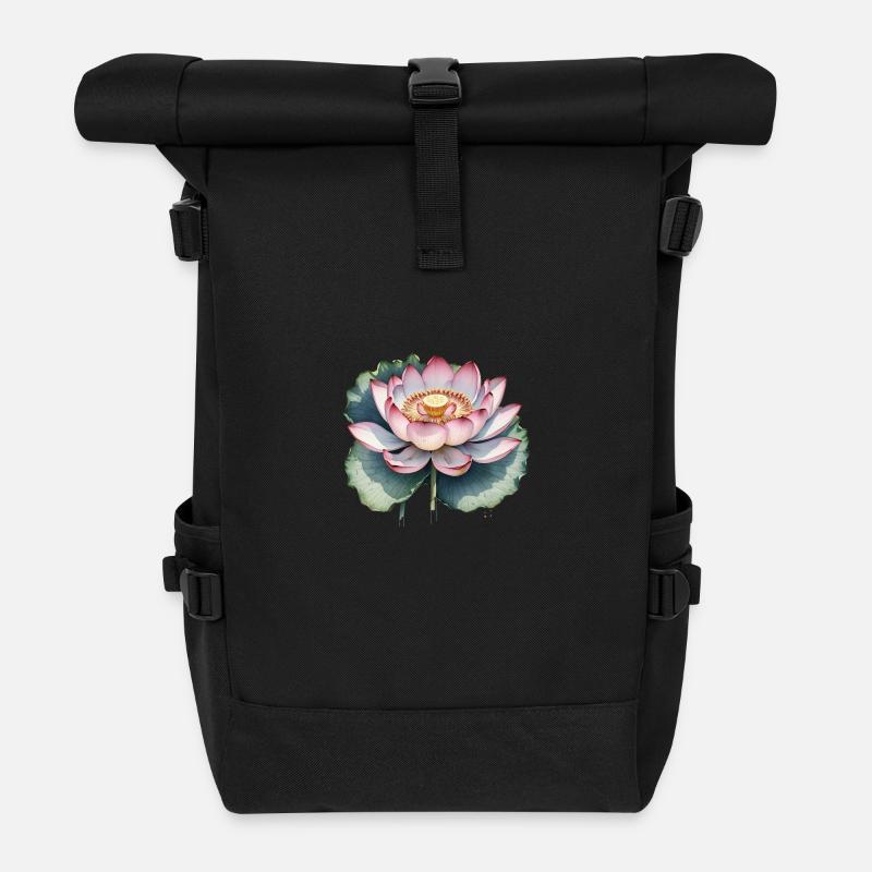 Flower Power - Sac à dos roll top - noir