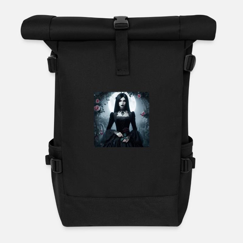 Gothic Prinzessin - Rolltop Rucksack - Schwarz