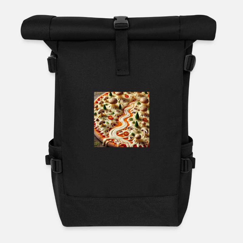 Pizza - Rolltop Rucksack - Schwarz