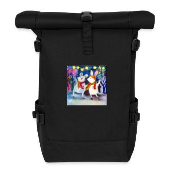 Tierischer Karneval - Rolltop Rucksack - Schwarz - Vorne