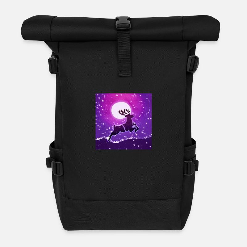 Renne au galop - Sac à dos roll top - noir