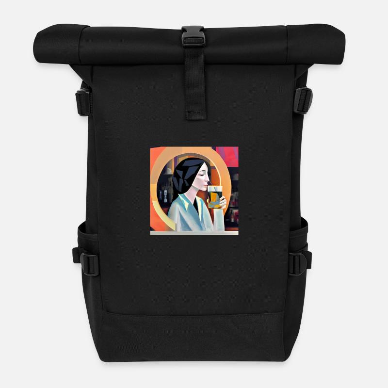 Auffrischen - Rolltop Rucksack - Schwarz
