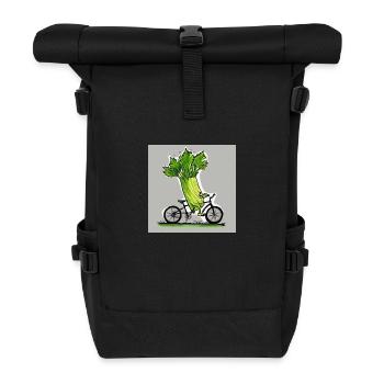 Leek cyclist - Roll Top Backpack - black - Front