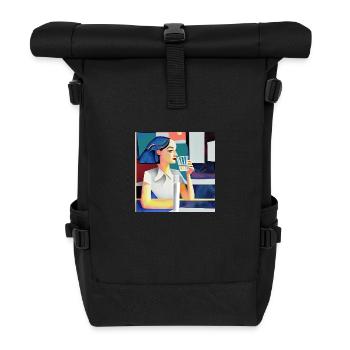 Stop - Roll Top Backpack - black - Front