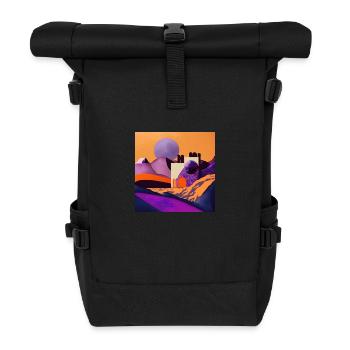 Purple Moon - Roll Top Backpack - black - Front