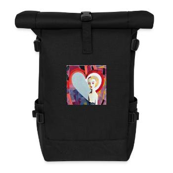 Eyes full of love - Roll Top Backpack - black - Front