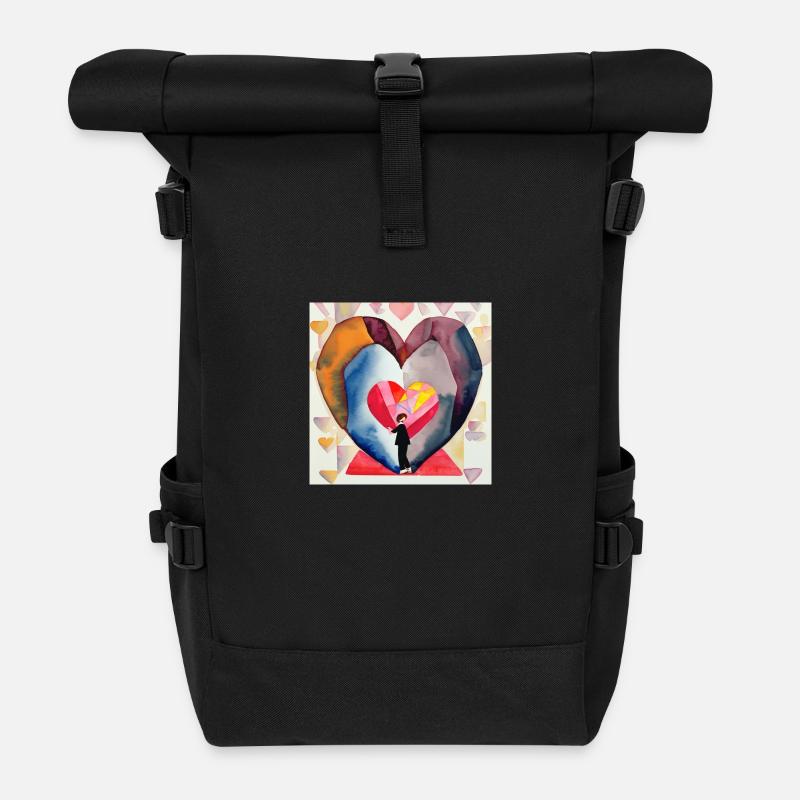 Frapper au cœur - Sac à dos roll top - noir