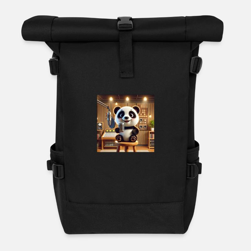 PandaRadio - Sac à dos roll top - noir
