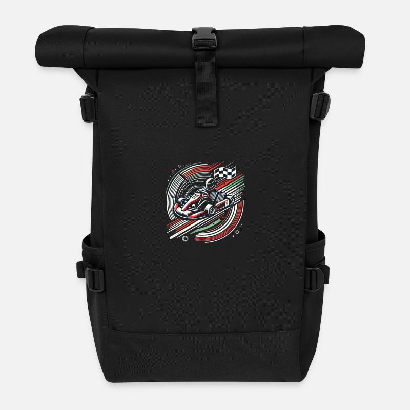 Kart Motorsport - Rolltop Rucksack - Schwarz