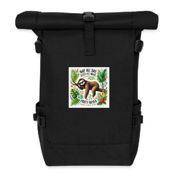 Nap All day sleep all night party never - Roll Top Backpack - black - Front